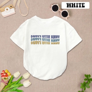 Daddy&#39;s Little Buddy Baby Romper Short Sleeves, New Daddy Baby Bodysuit, Daddy&#39;s Boy Romper, Father&#39;s Day Gift