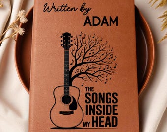 Personalized Lyric Journal, Songwriting Notebook, Musician Gift, Guitarist Journal, Custom Music Diary, Singer Gift, Music Notebook
