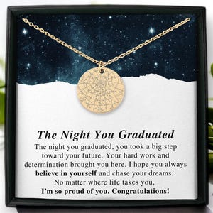 Regali di laurea per lei, collana con mappa stellare per data, regalo classe 2025, gioielli personalizzati per laureati, regalo significativo per figlia