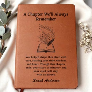 New Chapter Custom Farewell Gift, Coworker Leaving Gift for Women, Boss Retirement Notebook, Personalized Work Wife Goodbye Journal