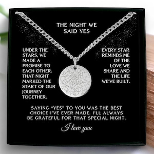 9. Jahrestag Star Map Halskette nach Datum für Ihn, personalisiertes Geschenk für Ehemann, benutzerdefinierte kubanische Kettenhalskette, romantisches Jahrestagsgeschenk