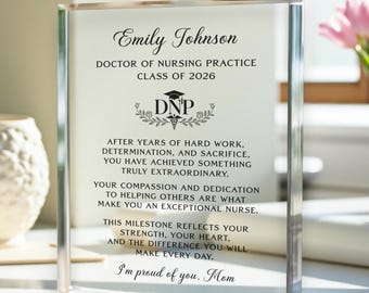 DNP Graduation Gift Personalized Acrylic Plaque, Doctor of Nursing Practice Gift, DNP Nurse Graduation Keepsake, Nursing Grad 2026