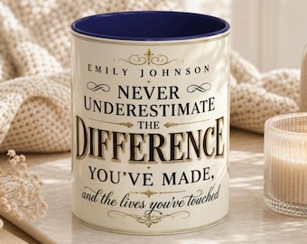 Personalized Difference Maker Mug, Custom Coworker Appreciation Gift, Thank You Coffee Mug, Employee Recognition Gift