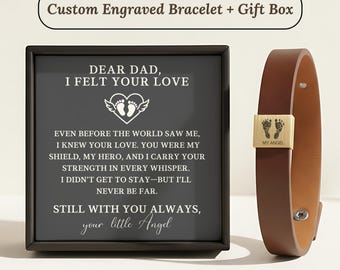 Leren armband echtgenoot babyverlies gepersonaliseerd: gegraveerde voetafdruk gedenkteken aandenken verstelbaar