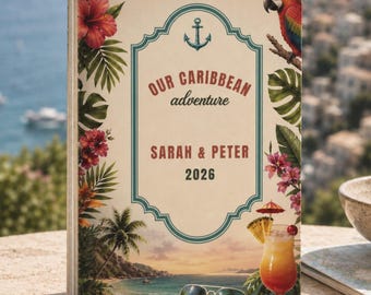 Personalized Caribbean Cruise Journal, Custom Travel Notebook, Cruise Vacation Memory Book, Couple Travel Gift, Honeymoon Keepsake