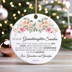 Granddaughter Christmas Ornament, Personalized Granddaughter Ornament, Custom Ornament for Grown Granddaughter From Grandma/Grandparents