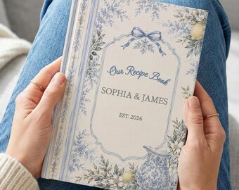 Couple Recipe Book Personalized, Engagement Gift, Wedding Gift for Newlyweds, First Home Gift, Family Cookbook Journal