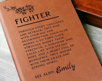 Personalized Cancer Survivors Gift Journal, Strength and Courage Gift for Her, Breast Cancer Motivation and Encouragement Gift