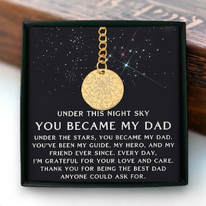 Portachiavi personalizzato per papà, portachiavi con mappa stellare personalizzata, regalo per il papà con coordinate