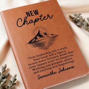 Boss Leaving Gift, New Chapter Journal, Personalized Farewell Gift for Manager, Mentor, or Leader, Going Away Present for Promotion image 2