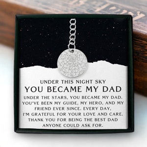 De nacht dat je mijn vader werd, vaderdagcadeau van dochter Sterrenkaart Vaderdag aangepast cadeau sterrenkaart sleutelhanger gepersonaliseerde cadeaus voor papa
