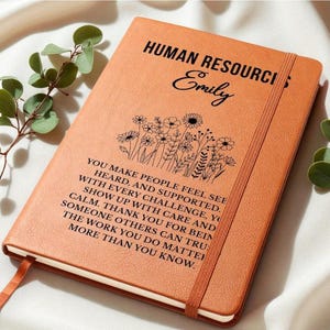 Human Resources Gift Leather Journal for HR Manager or Team, Meaningful Thank You Notebook, Personalized Christmas Gift for Coworker or Boss 画像 6