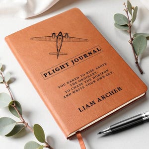 Personalized Flight Journal, Pilot Gift, Custom Airplane Notebook, Aviation Graduation Gift, Flight School Logbook, Travel Journal Gift image 6