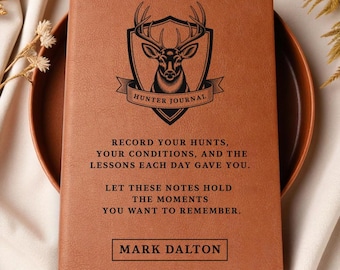 Hunter Gifts For Him, Personalized Hunting Journal, Deer Hunter Gift, Custom Name Notebook, Gift for Dad or Outdoorsmen