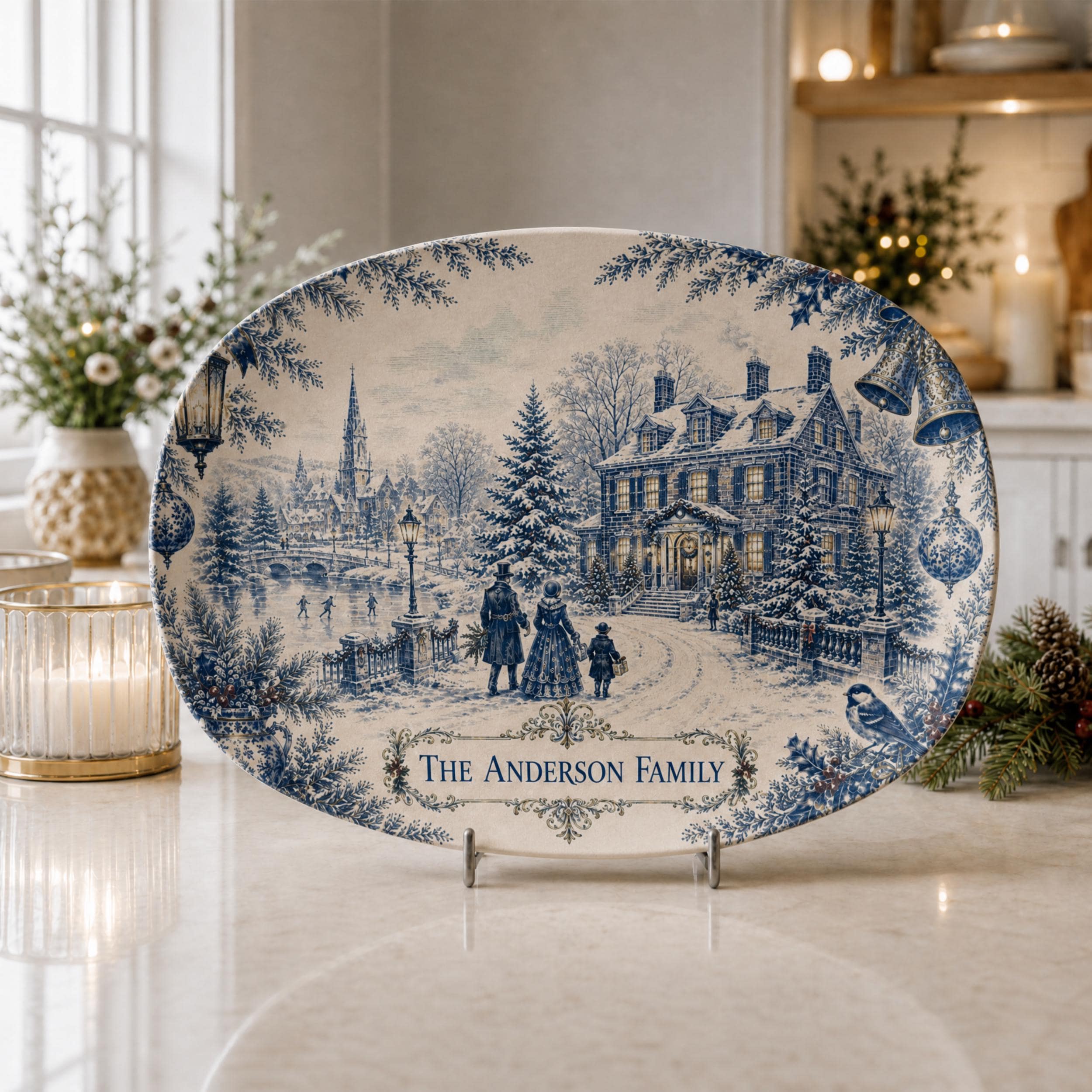 【美品】ドイツ製錫　アンティーク調 プレート Winter Winter Scene Plates - Etsy
