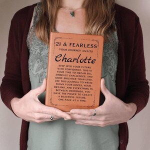21st Birthday Gift for Her, Personalized Leather Journal, Custom Notebook, Unique Keepsake for Women, Special 21st Birthday Present image 4