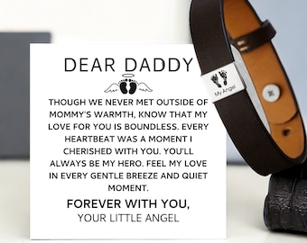 Dad Miscarriage Gift, Engraved Footprint Gift, Baby Footprint Dad Bracelet, Infant Loss Gift For Dad, Memorial Jewelry Child Loss, Baby Loss