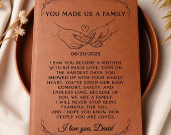 First Time Mom Gift from Husband, Personalized Leather Journal, New Mother Push Present, Custom Keepsake Christmas Gift for Pregnant Wife