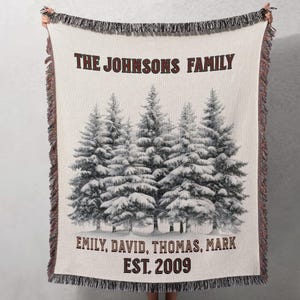 Family Tree Blanket Christmas Gift Custom Family Tree Personalized Tapestry Meaningful | Thoughtful Gift For Grandma Sentimental Family Gift