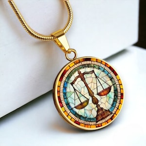 Scales Of Justice Faux Stained Glass Personalized Pendant Necklace For New Lawyer Gift For Law School Graduation Gifts For Attorney At Law