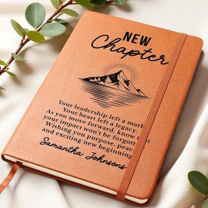 Boss Leaving Gift, New Chapter Journal, Personalized Farewell Gift for Manager, Mentor, or Leader, Going Away Present for Promotion image 6