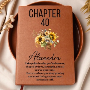 40th Birthday Gifts, 40th Birthday Custom Leather Journal, Custom Forty Birthday Gift, Keepsake Memory Book, 40th Gift Idea, Sisters 40th