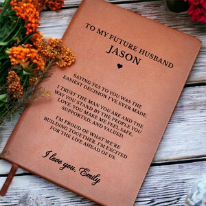 Engagement Journal for Him, Personalized Future Husband Gift , Romantic Fiancée Keepsake from Her, Groom to Be Gift image 10