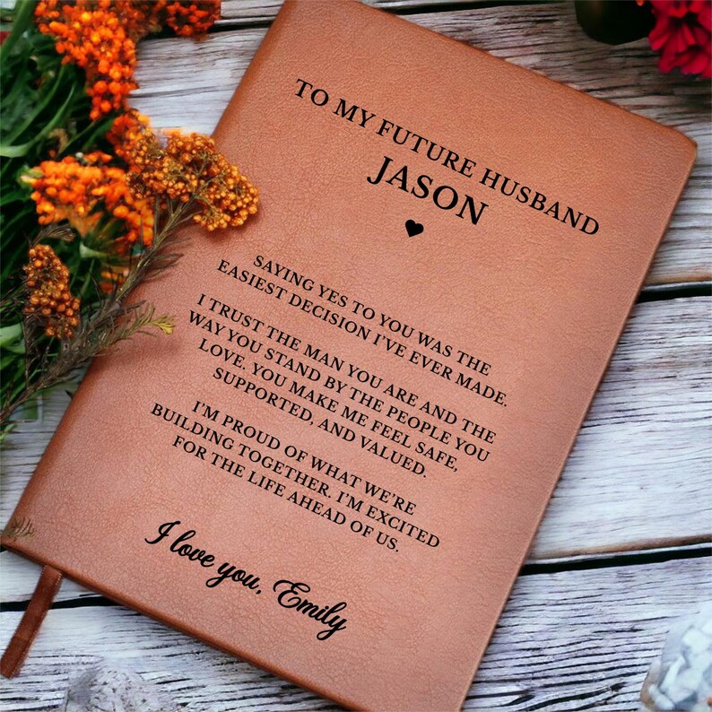 Engagement Journal for Him, Personalized Future Husband Gift , Romantic Fiancée Keepsake from Her, Groom to Be Gift image 10