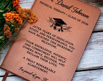 Physical Therapy Graduation Journal Personalized, PT Class of 2026 Custom Name Notebook Gift for Therapist