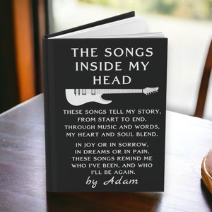 Personalized Lyric Journal - The Songs Of My Heart, Song Writing Music Notebook, Music Gift, Song Writer Gift, Musicians Gift, Song Writing