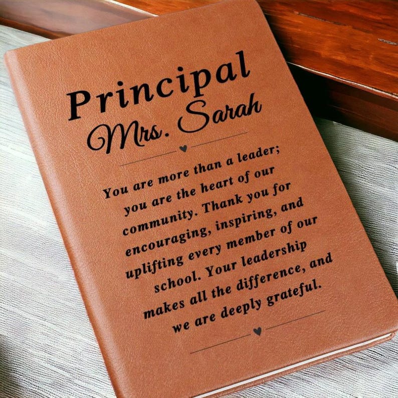 Principal Gifts Custom Leather Journal for Principal, Principal Appreciation Gift, Unique Thank You Gifts for School Principal image 5