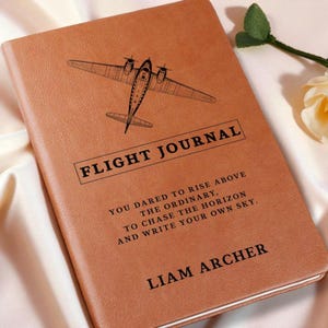 Personalized Flight Journal, Pilot Gift, Custom Airplane Notebook, Aviation Graduation Gift, Flight School Logbook, Travel Journal Gift image 2