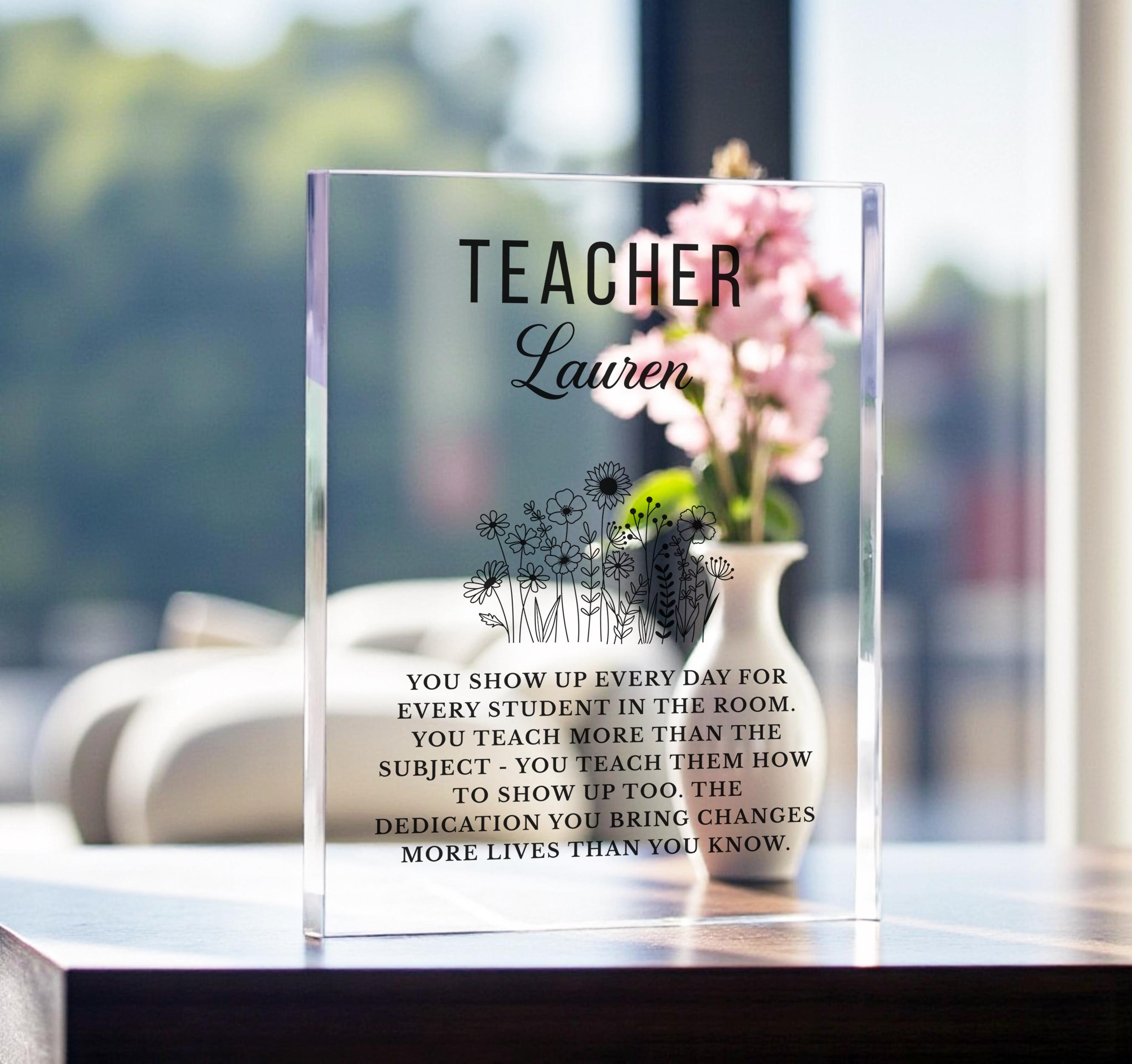 Teacher Appreciation Gift Personalized, Thank You Teacher Gift, Custom ...