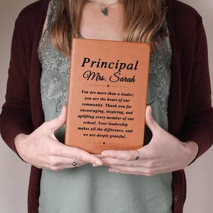 Principal Gifts Custom Leather Journal for Principal, Principal Appreciation Gift, Unique Thank You Gifts for School Principal image 4
