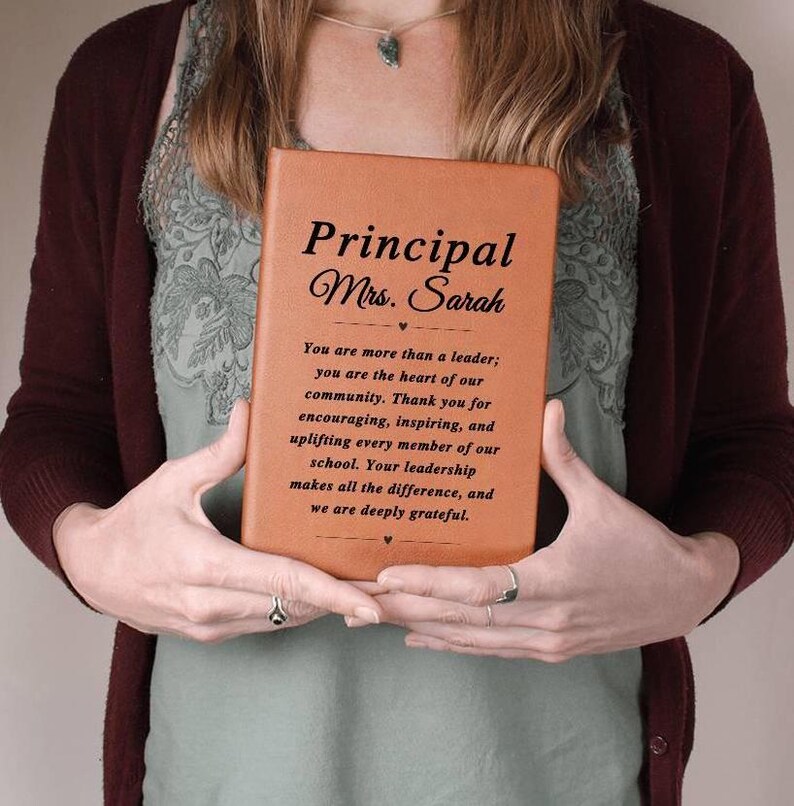 Principal Gifts Custom Leather Journal for Principal, Principal Appreciation Gift, Unique Thank You Gifts for School Principal image 4