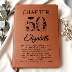 50th Birthday Gift for Women, Personalized Journal for Her, Custom 50th Birthday Keepsake, Best Milestone Gift Idea, Memory Book