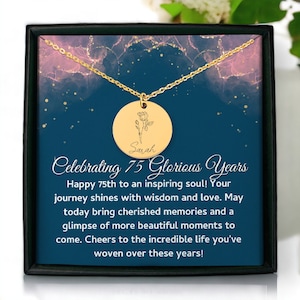 75. Geburtstagsgeschenk für Frauen, individuelle Geburtsblumenkette für 75. Geburtstag, Ideen zum 75. Geburtstag, Mutter 75. Geburtstag, 1948 Geburtstagsgeschenke