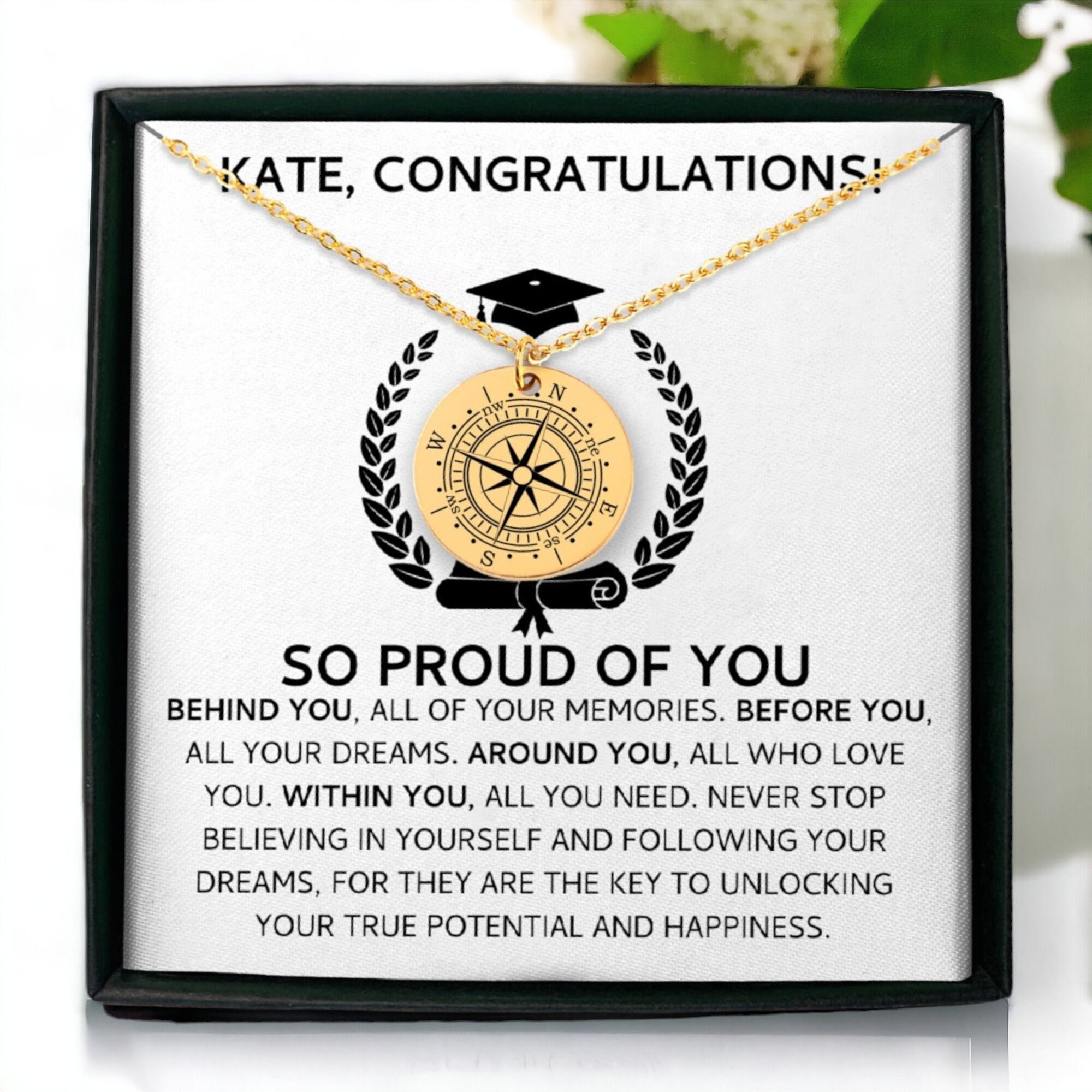 Compass Necklace Graduation Necklace Uk Personalized Graduation