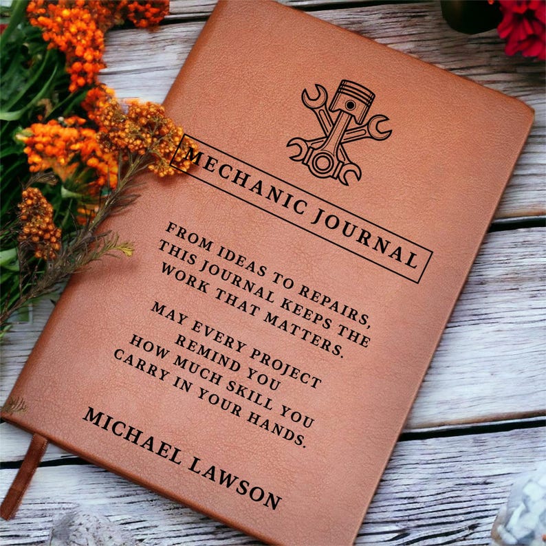 Mechanic Gift for Him, Car Guy Gift, Handyman Notebook, Personalized ...