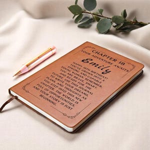 18th Birthday Gifts for Girls Personalized Leather Journal, Unique 18th Birthday Gift, Custom Notebook for Teens, Special Keepsake bild 3