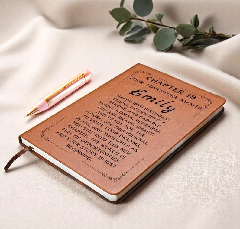 18th Birthday Gifts for Girls Personalized Leather Journal, Unique 18th Birthday Gift, Custom Notebook for Teens, Special Keepsake bild 3