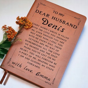 Husband Memory Leather Journal Personalized Letters To My Husband Notebook - Grief Remembrance Book  Spouse Memorial Gift, Husband Loss Gift