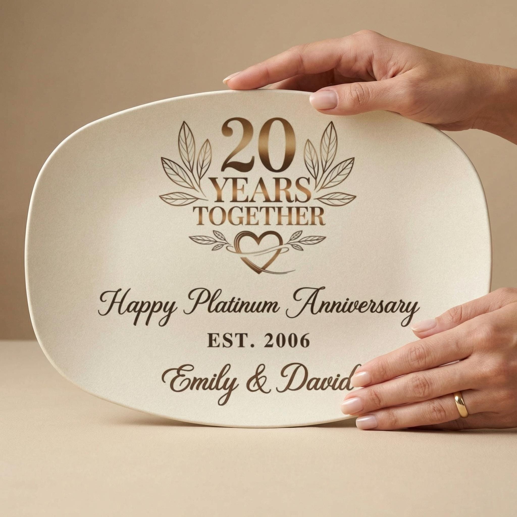 20 Year Anniversary Gift Personalized Plate, 20th Wedding Anniversary ...