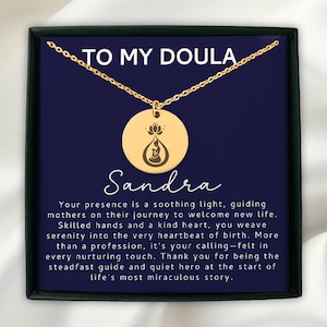 Personalized Doula Necklace, Custom Doula Pendant, Doula Gift, Nurse Appreciation Gift, Midwife Jewelry, Labor and Delivery Nurse Gift