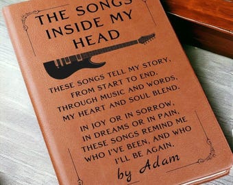 Personalized Lyric Journal - The Songs Of My Heart, Song Writing Music Notebook, Music Gift, Song Writer Gift, Musicians Gift, Song Writing