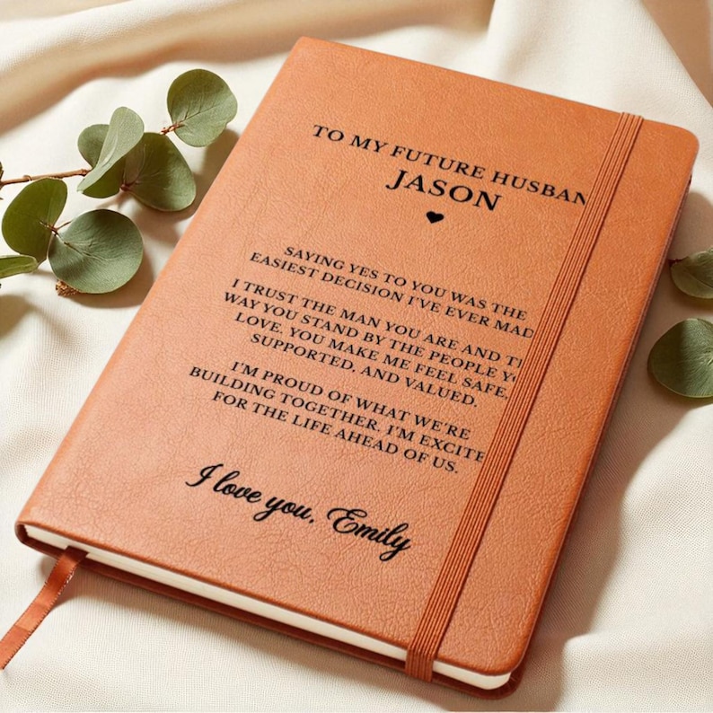 Engagement Journal for Him, Personalized Future Husband Gift , Romantic Fiancée Keepsake from Her, Groom to Be Gift image 5
