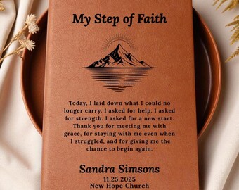 Adult Baptism Journal, Personalized Christian Notebook, New Beginning Faith Gift