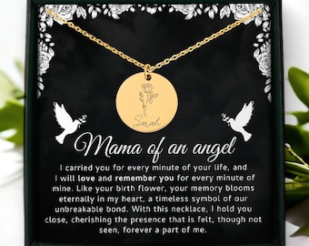Miscarriage Birth Flower Gift Necklace, Stillborn Necklace, Pregnancy Loss, Bereavement Gift, Remembrance Gifts, Loss Of Daughter - Son
