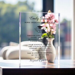 Personalized Nursing Graduate Acrylic Plaque, Nurse Graduation Gift, Custom Nurse Gift, Class of 2026 RN Gift, Nurse Appreciation Keepsake image 3