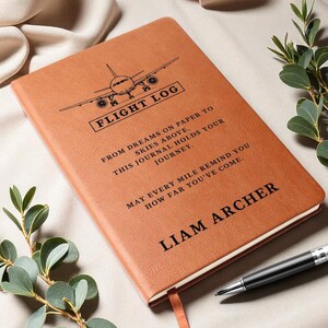Diario de vuelo personalizado, libro de registro de vuelo, regalo para pilotos, regalo de graduación en aviación, cuaderno de vuelo personalizado, libro de registro de escuela de vuelo imagen 6